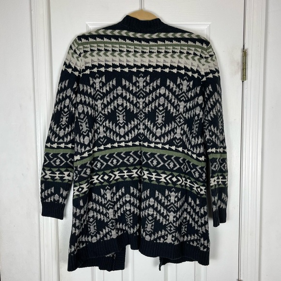 Roxy Aztec Open Front Duster Cardigan Sweater with Pockets XS Boho - Picture 6 of 6